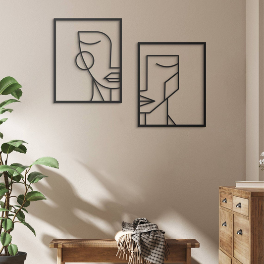MINIMAL GEOMETRIC FACES, Μεταλλικό διακοσμητικό τοίχου