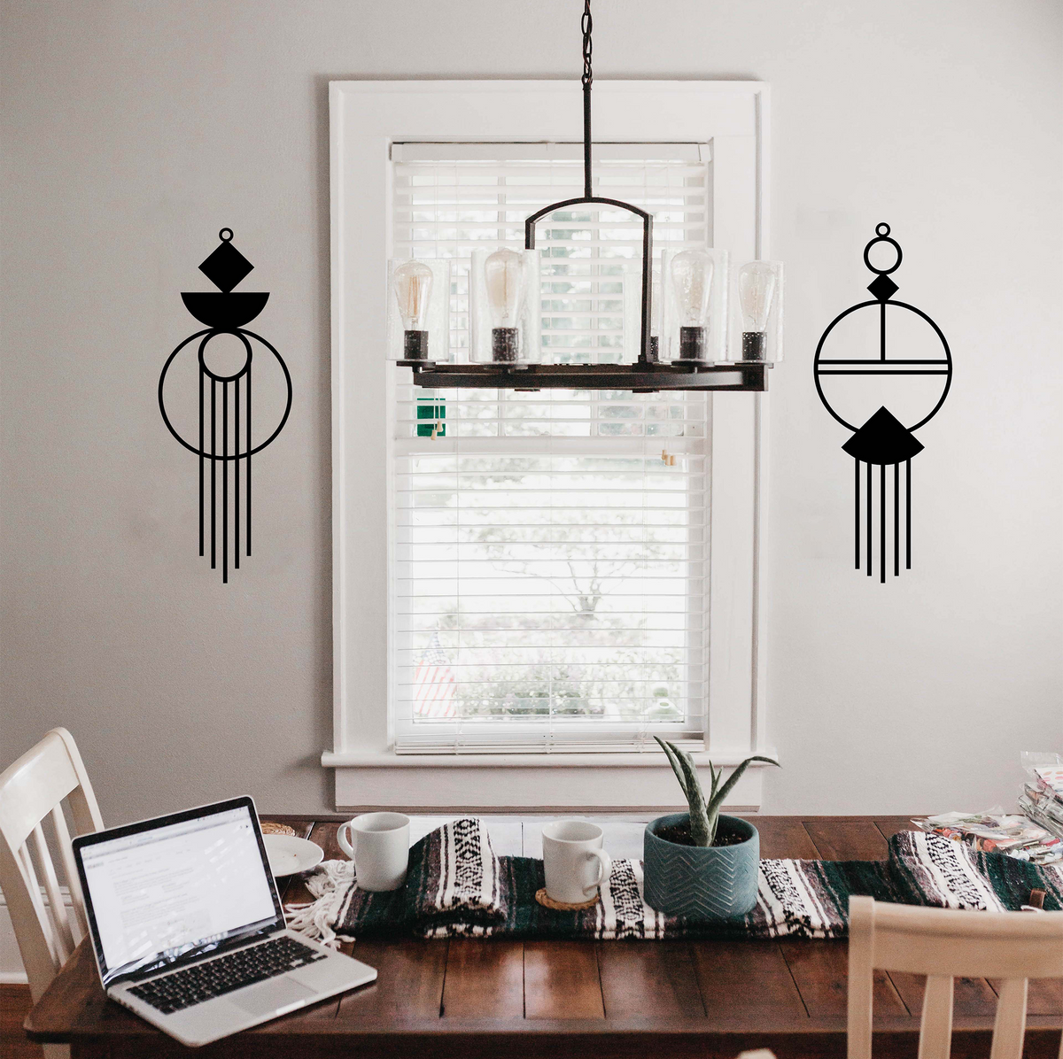 SET MODERN MACRAME, Μεταλλικό διακοσμητικό τοίχου