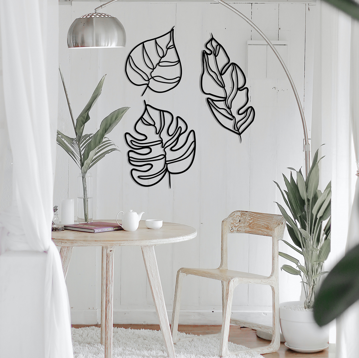 TROPICAL LEAVES SET, Μεταλλικό διακοσμητικό τοίχου