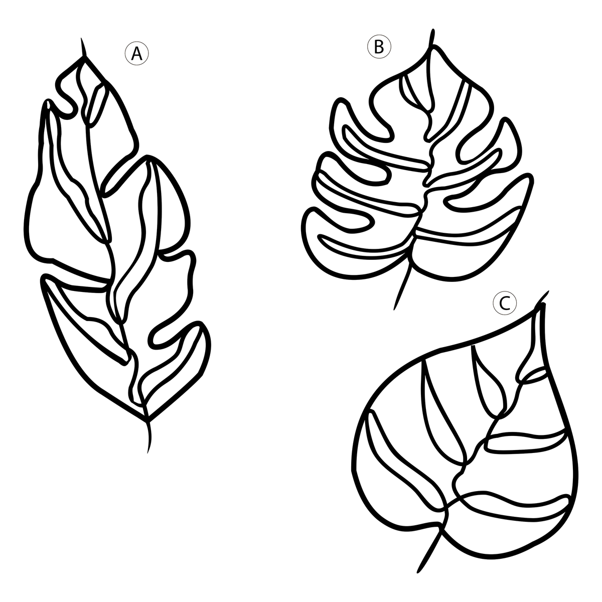 TROPICAL LEAVES SET, Μεταλλικό διακοσμητικό τοίχου