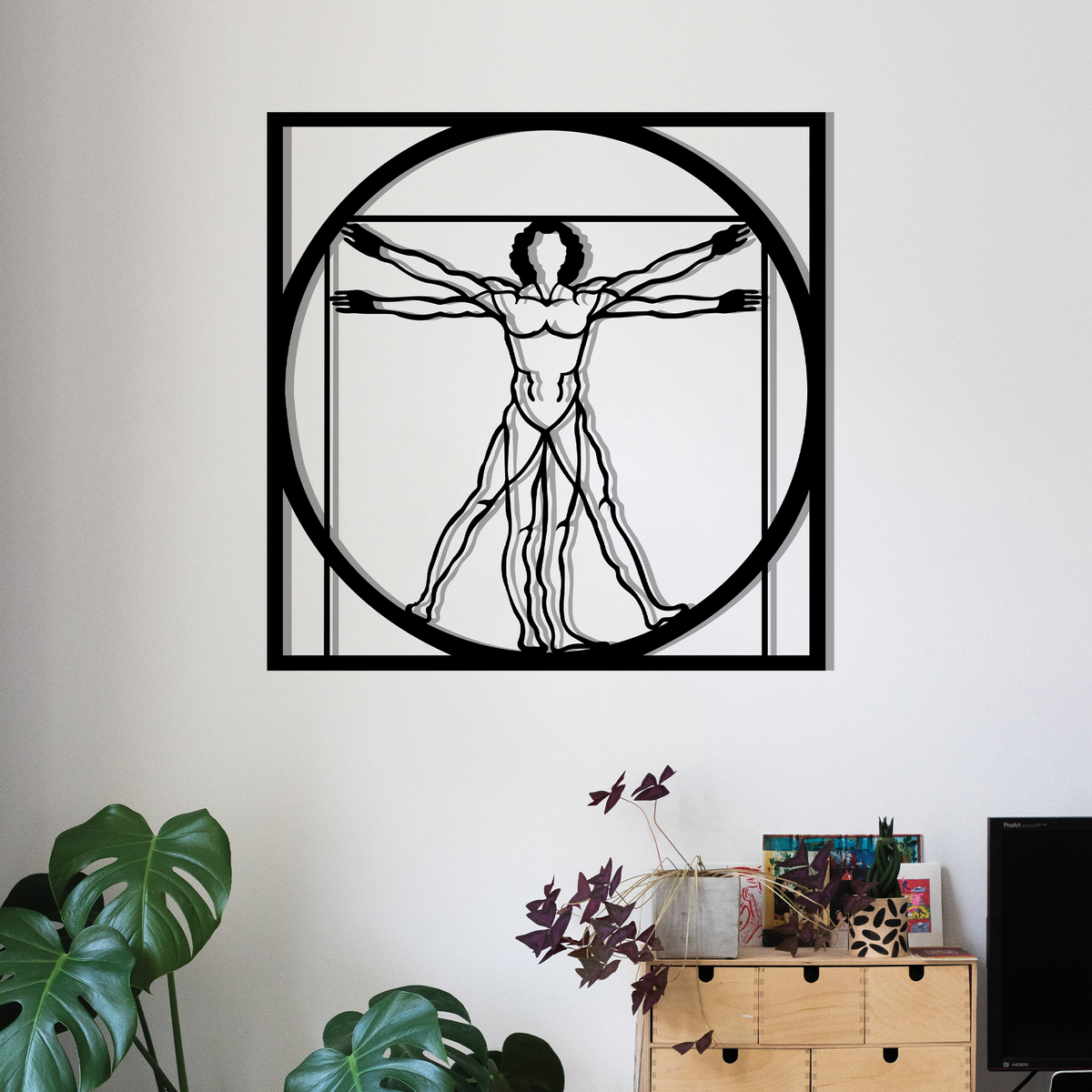 VITRUVIAN MAN, LEONARDO DA VINC , Μεταλλικό διακοσμητικό τοίχου