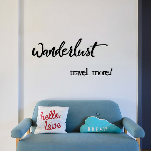 WANDERLUST TRAVEL MORE, Μεταλλικό διακοσμητικό τοίχου